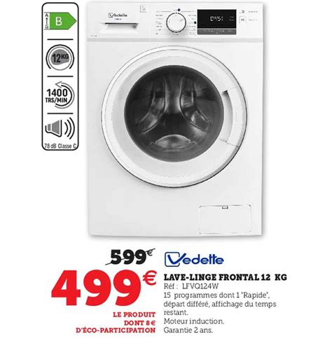 lave linge vedette 12 kg